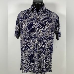 Iolani Men's XS Aloha Shirt Dark Blue NWT